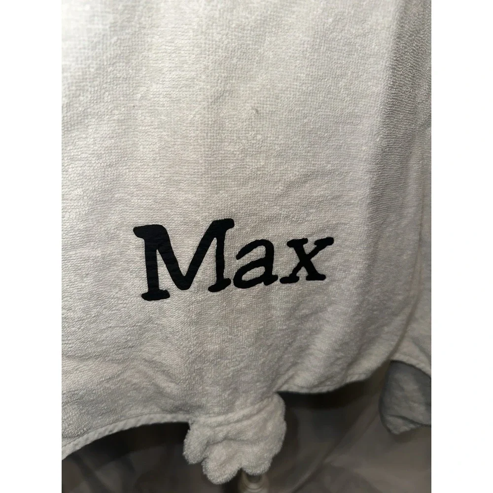 Pillow Fort Bath Towel Embroidered Max Light Gray Koala Bear Hooded